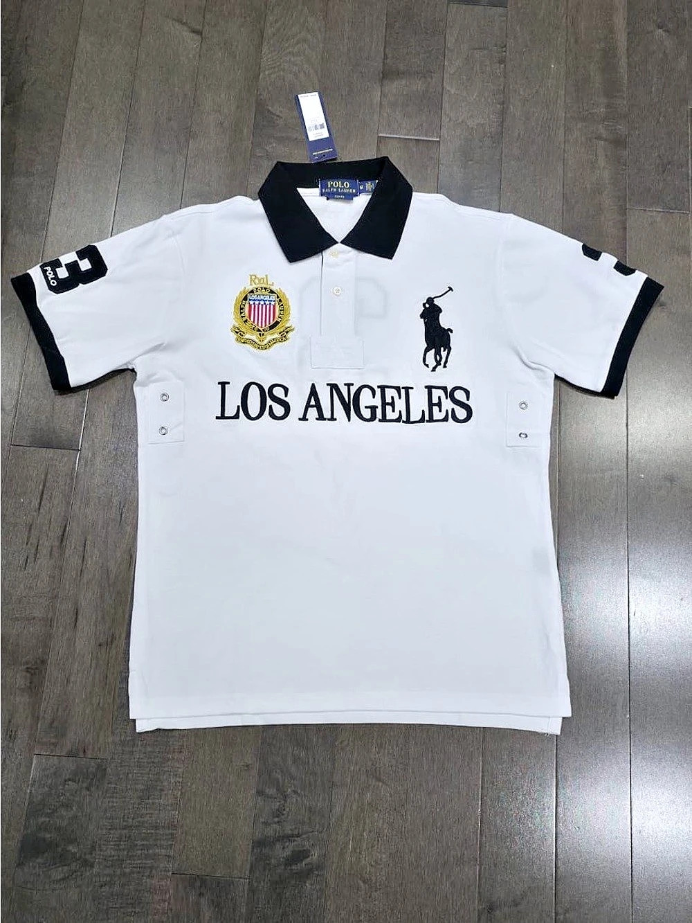 Polo Ralph Lauren Los Angeles Mesh Polo Shirt Polo Shirt White Black